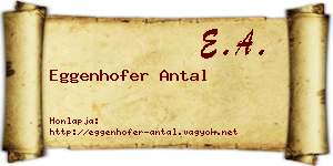 Eggenhofer Antal névjegykártya